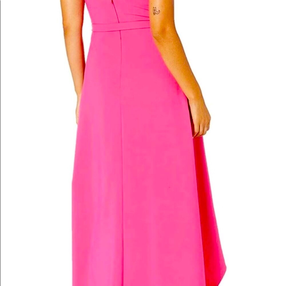 New LIKELY Lovelle Hi-Low Strapless Belted Gown Pink Flame 6 MSRP $378 - Picture 3 of 7